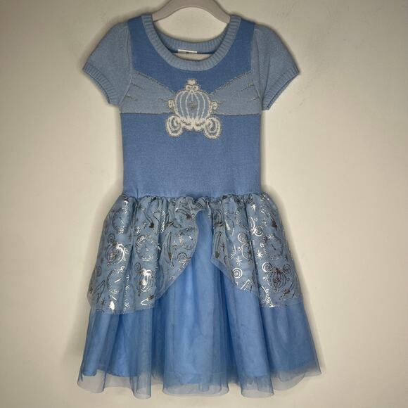 Cinderella Disney Princess Knit Tulle Toddler Dress Size 5T - Picture 2 of 6